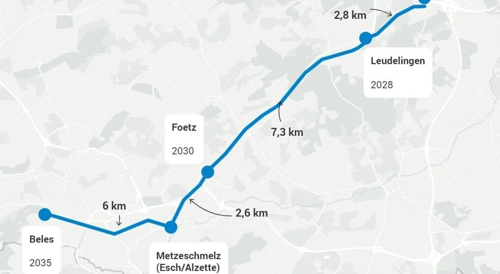 Трамвай соединит Люксембург с французской границей за 30 минут