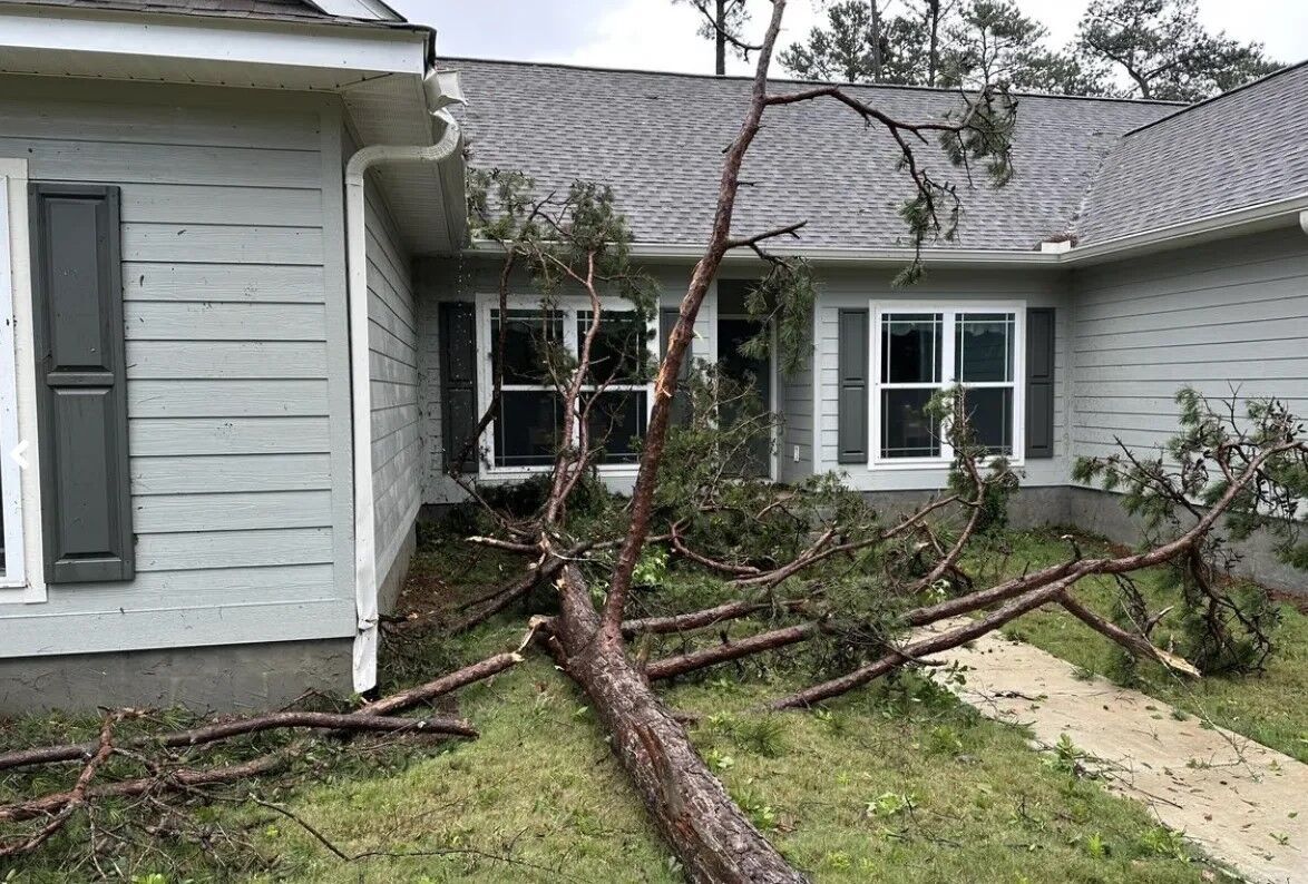 На юге и в центре Алабамы пронеслись торнадо: повреждены дома. Фото