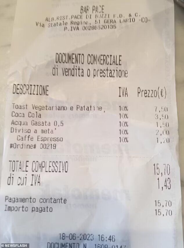В закусочной на озере Комо с клиентов берут дополнительно по 2 евро за каждый разрезанный бутерброд