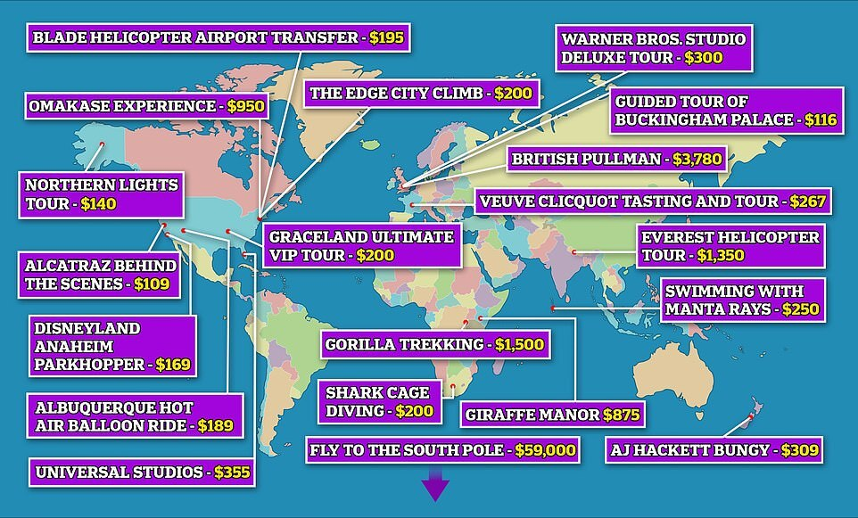 Опубликована карта самых дорогих туристических услуг в мире